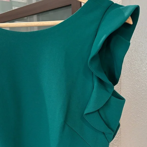 Calvin Klein Flutter Sleeve Sheath Dress - Green Size 4 - Picture 7 of 10